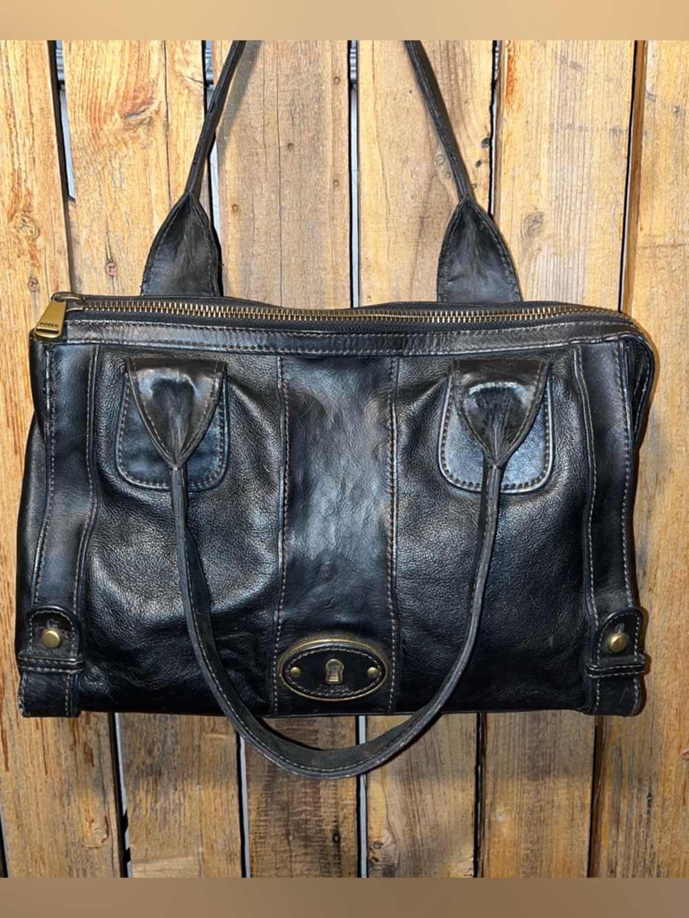 Fossil Reissue Black Leather Shoulder Bag - Picture 5 of 9